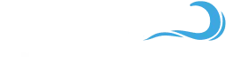 Kristi's Pool Service logo in white with a blue wave design.